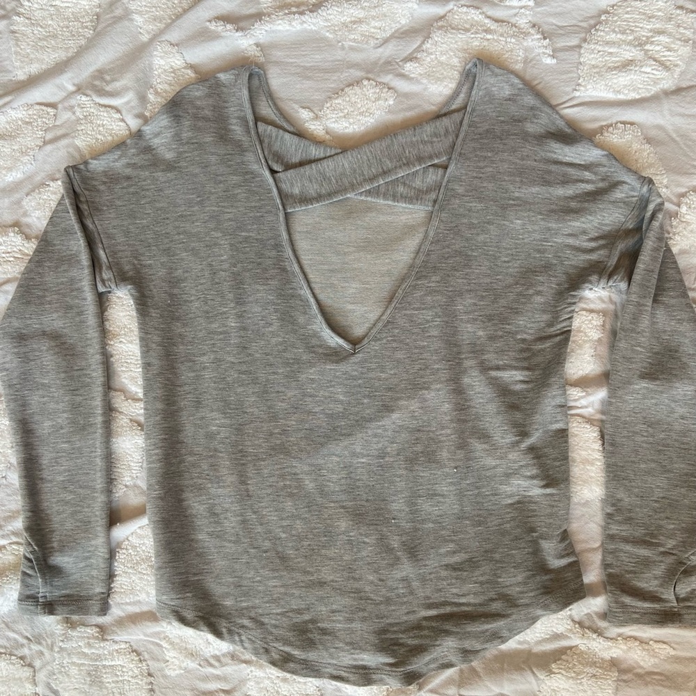 Open Backed Gray Athletic Top